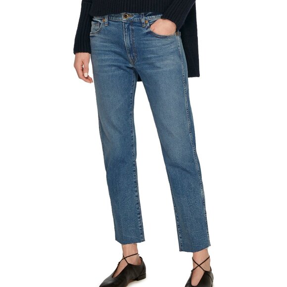 Khaite Alissa High-Rise Straight-Leg Denim in Blue Size 27 - Picture 1 of 10